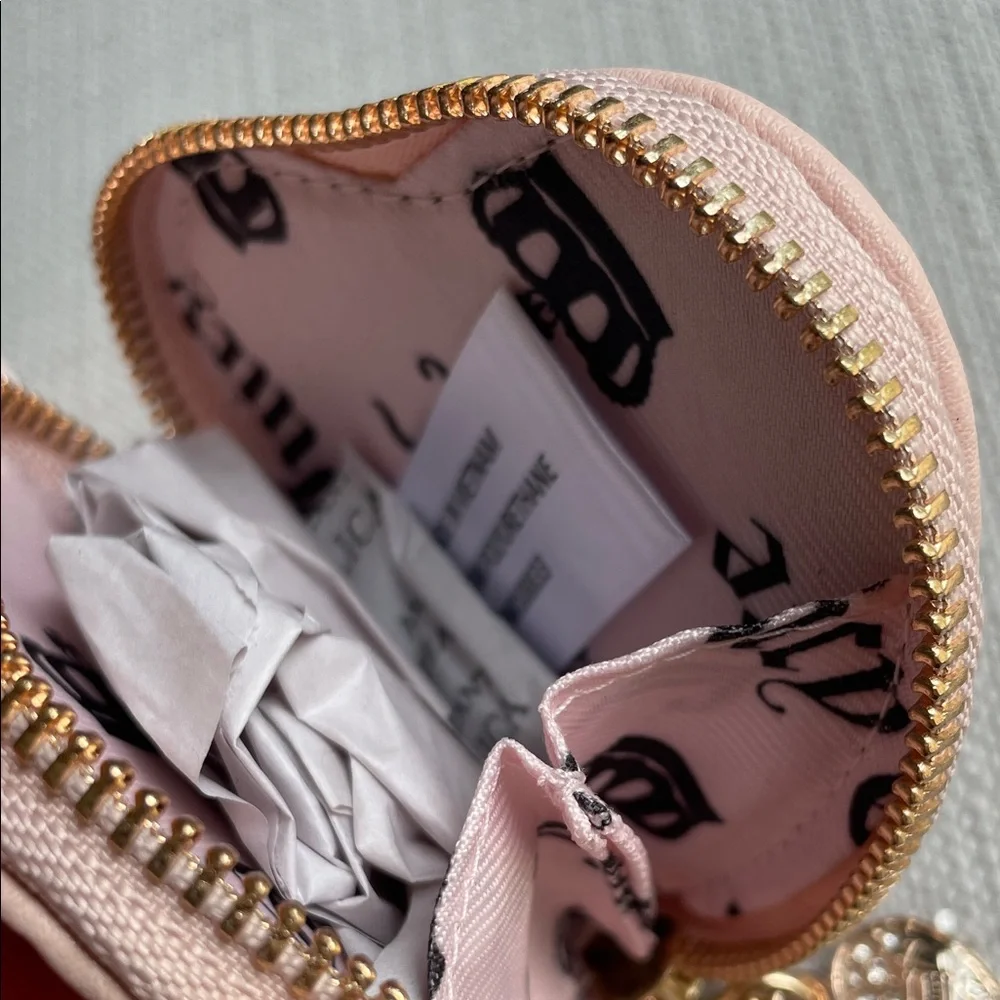 Juicy Couture angel Velvet Drawstring and heart micro bags - pink clay